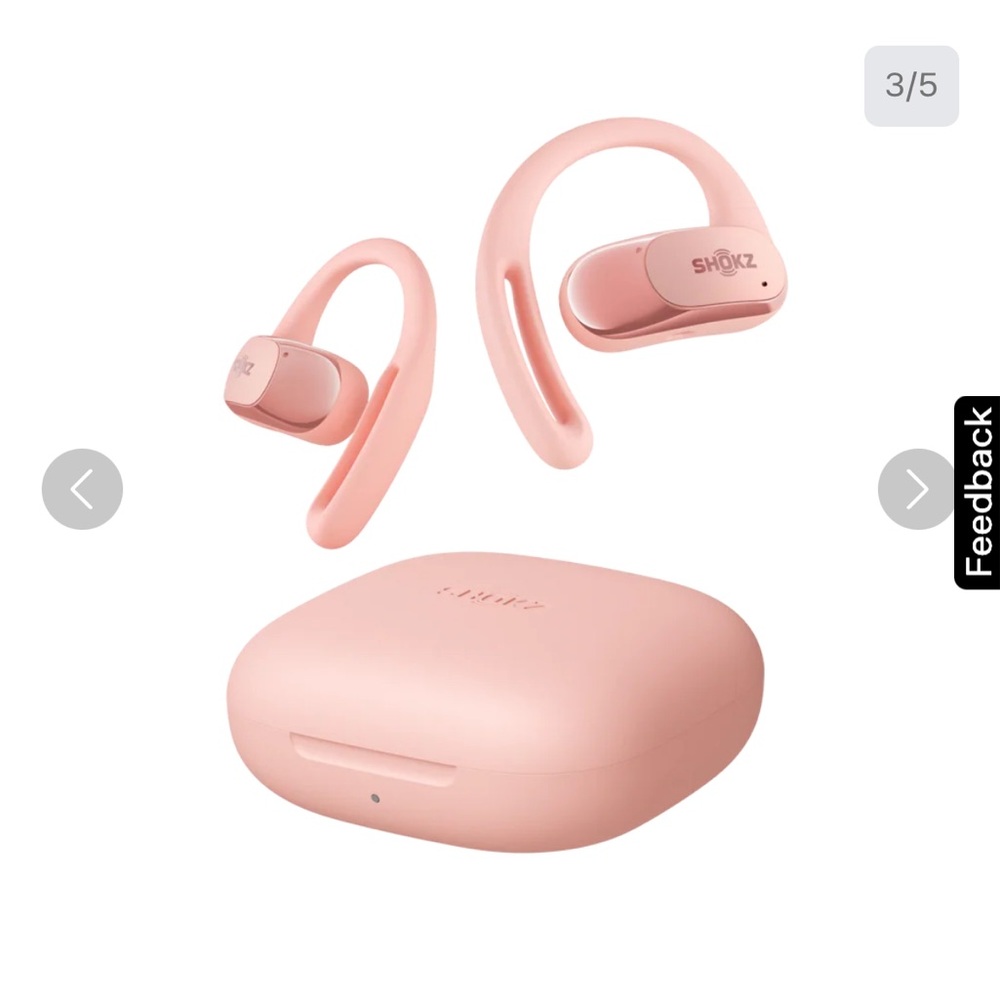 Shokz openfit air bone conducting earbuds in pink